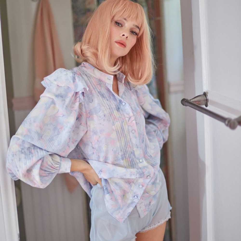 Brand New with Tags Selkie The Monet Tuxedo Blouse Size L